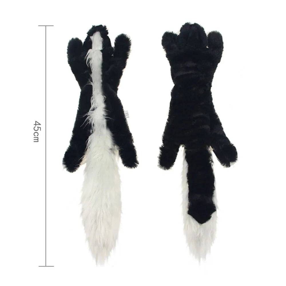 Stuffing-Free Squeaky Dog Toy with Crinkle - Skunk