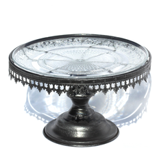 Kakfat metall glasfat shabby chic lantlig stil Gårdsromantik