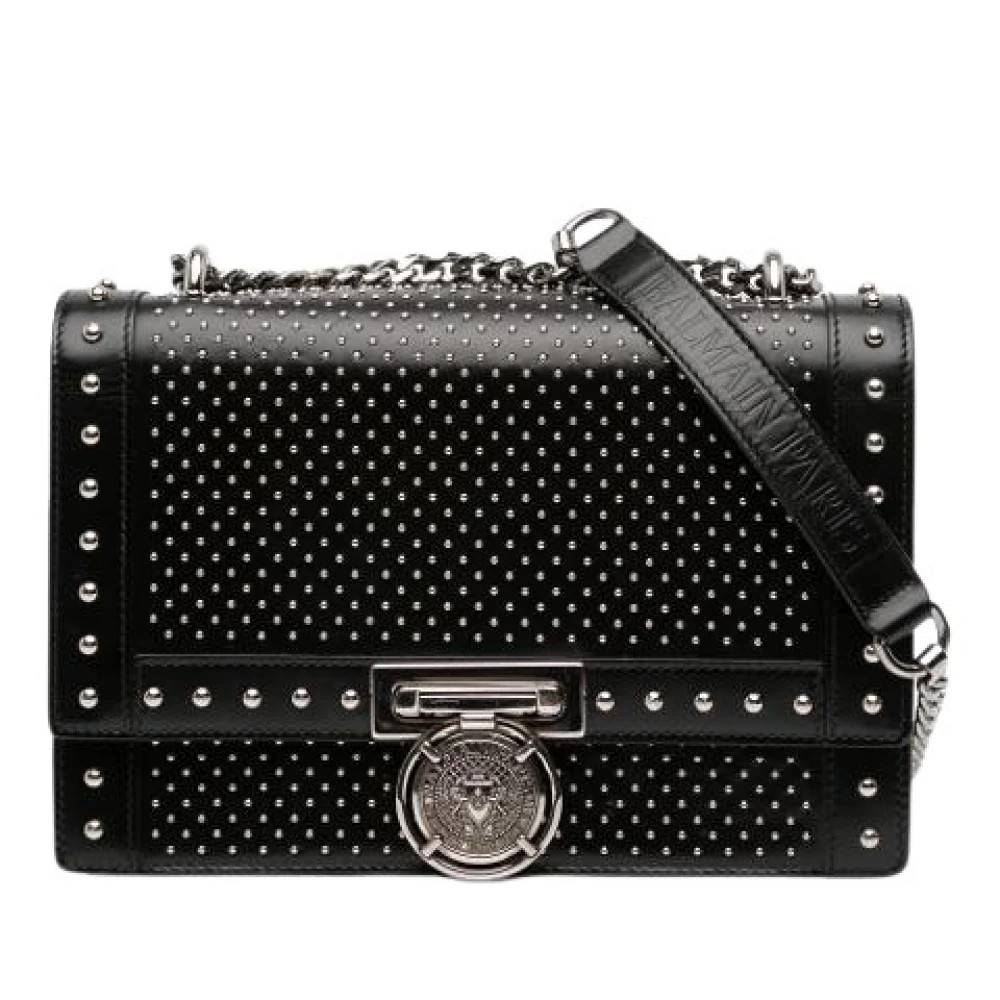 Balmain Pre-owned Pre-owned Studded Leather Shoulder Bag - Vintage - Dame - Sort - ONE SIZE - Uld