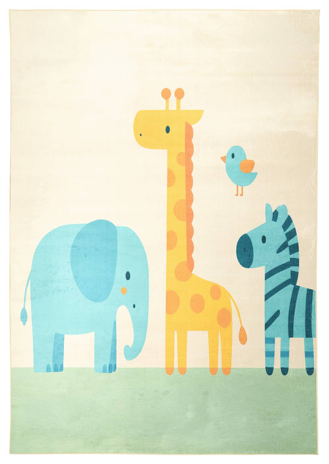 Barnmatta - Safari Animals (creme/multi) (Storlek: 160 x 230 cm)