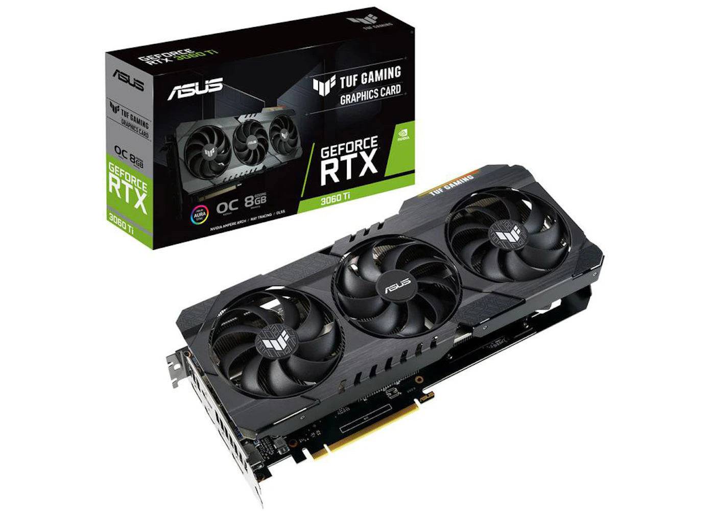NVIDIA ASUS TUF Gaming GeForce RTX 3060 Ti 8G OC Graphics Card (TUF-RTX3060TI-O8G-GAMING) - One Size (One Size)
