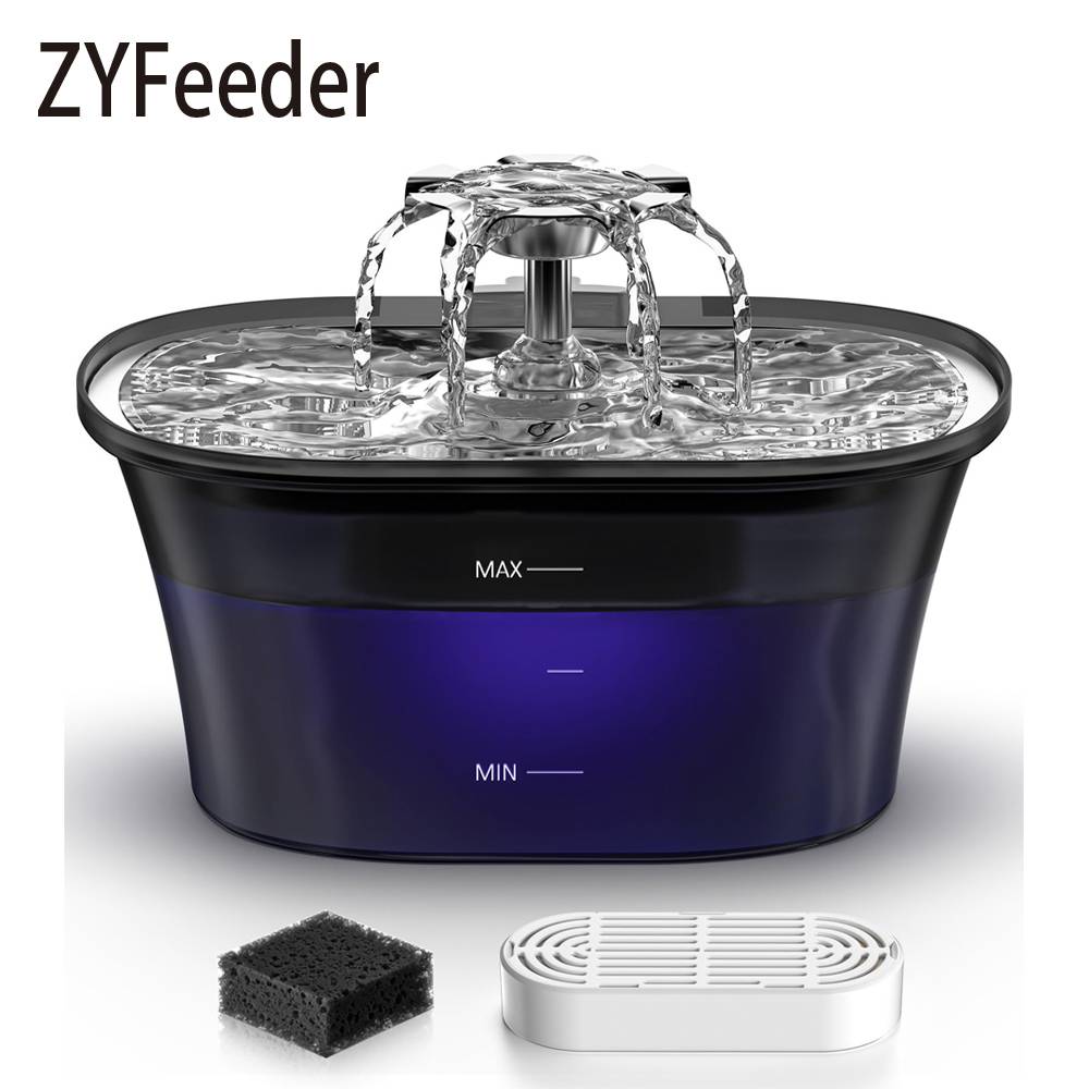 2.5L USB Pet Water Feeder Automatic Smart Drinker Water Auto Feeder Bowl Cat Dog Drinking Fountain Water Fountain（No 5V 1A Plug