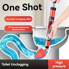 TEMU 1 Durable Pet Material High-pressure Air Plunger With Portable Storage Bag, Full-body Toilet And Sink Clog Remover, Outdoor Camping , -friendly Pump Desig