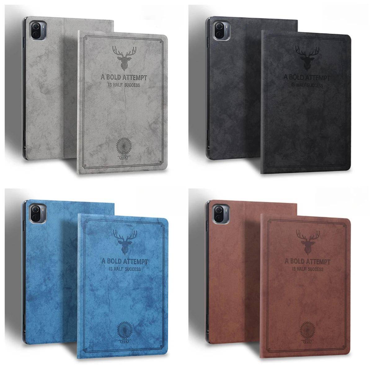 För XiaoMi pad 4/4 Plus, 5/5 Pro, 6/6 Pro Tablet Funda Slim Vikbart Flipstativ PU Läder Smart Fodral för RedMi pad 10,6 tum kamel