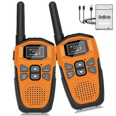 Walkie Talkie Kinder Aufladbar mit Eingebauter Li-Ion Akku,NXGKET 2er Set Spielzeug für MäDchen Jungen Ab 5 Jahre,16 KanäLe Funkgeräte mit Taschenlampe für Draussen Spiele,Camping,Wandern