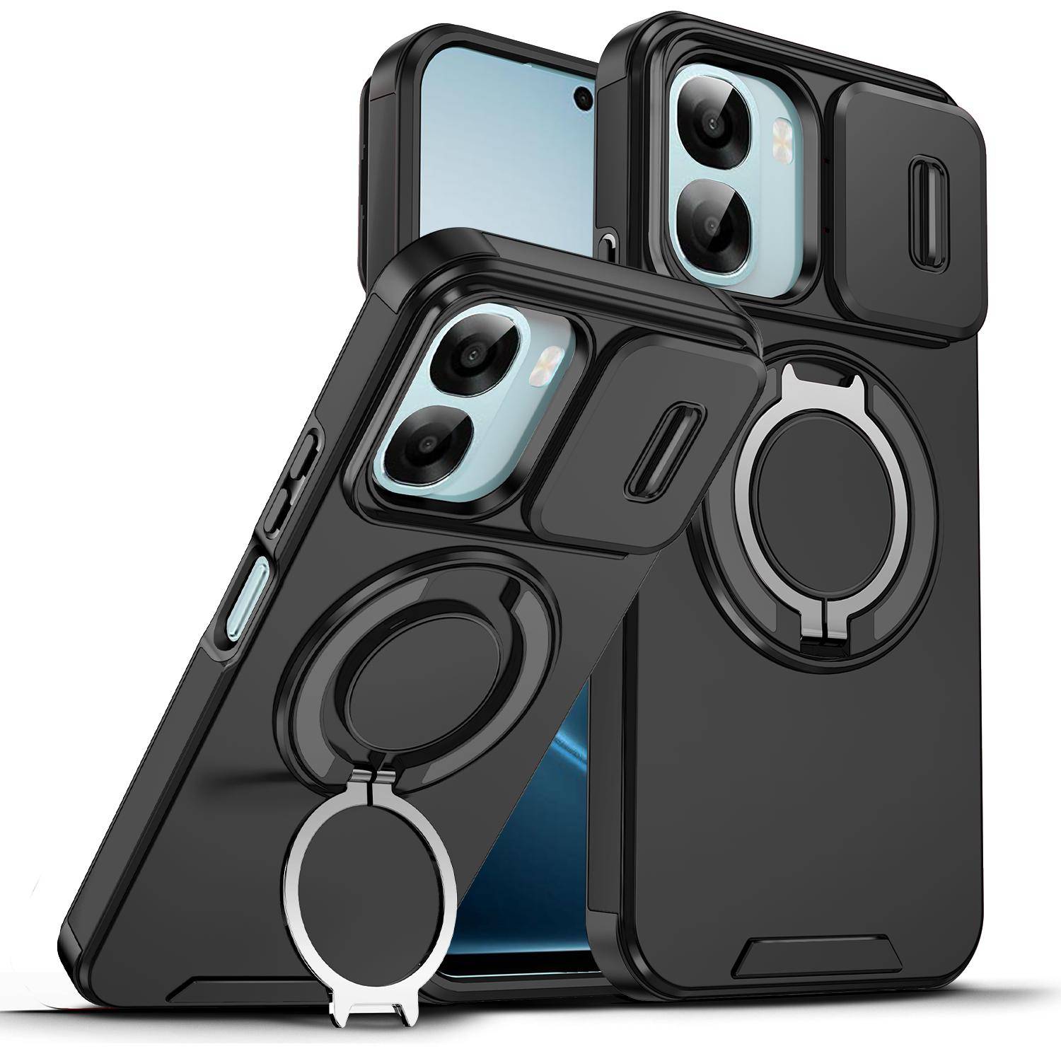 eller OPPO A6 Fodral Oppo A6X Skydd OPPO A6s A6K A6 X 5G 4G Magnetisk Ring Pansar Skjutbart Kameralinsfodral Magsafe Trådlös Laddning Skydd