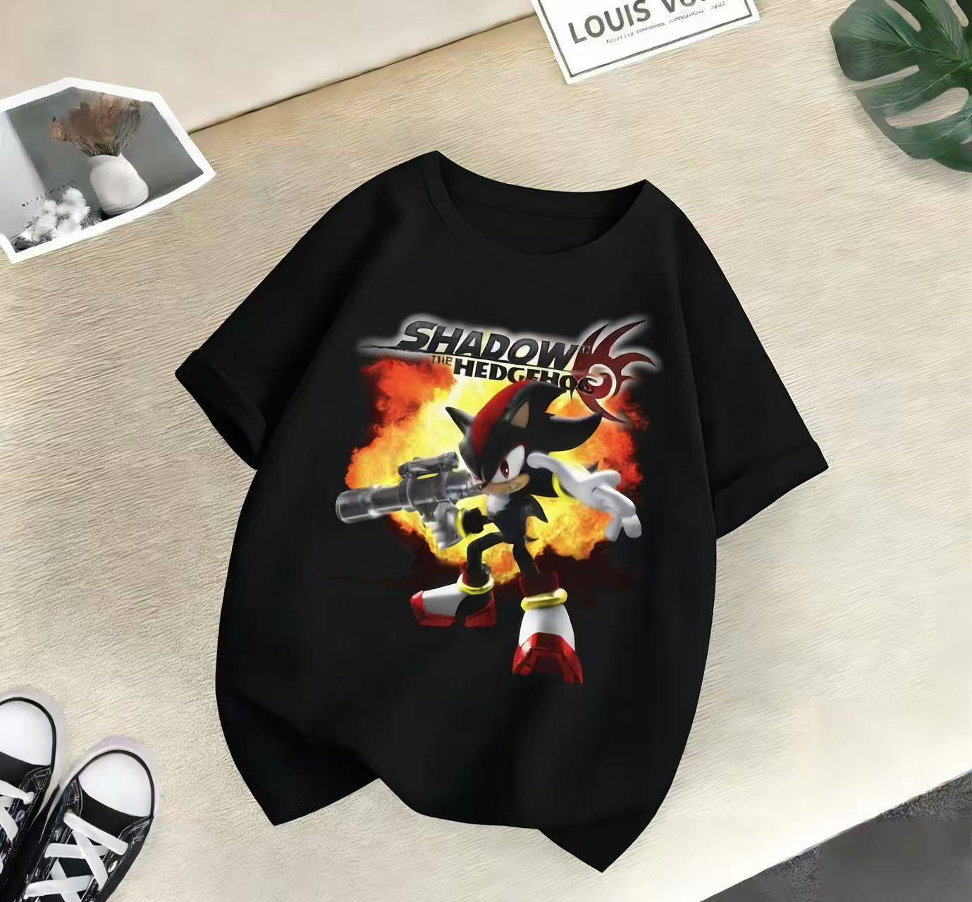 Sonic the Hedgehog sommar-T-shirt för barn, storlekar 100-160. Lämplig för pojkar, flickor,. Snygga Street Casual Kläder cm