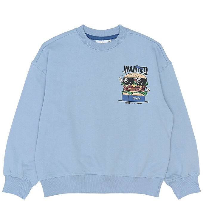 The New Sweatshirt - TnSteven - Forever Blue m. Burger - The New - 3-4 år (98-104) - Sweatshirt