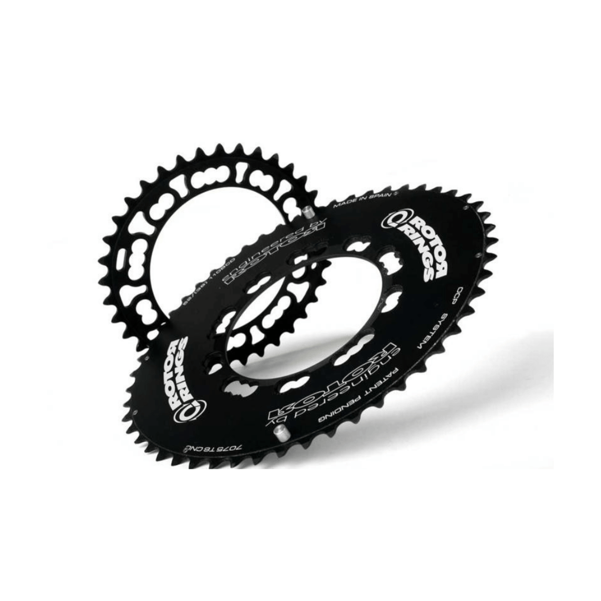 Oval Chainring Rotor Q-Ring Aero Exterior Black, BCD 52D - BCD 110x5