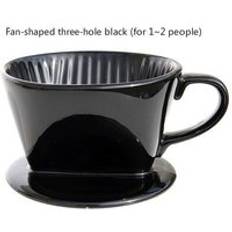 Keramisk filterkopp kaffedroppare treh&#xE5;ls handtryckt kaffefilterkopp filterpapper dropptyp handtryckt kopp 101/102 filter - 101 svarta.