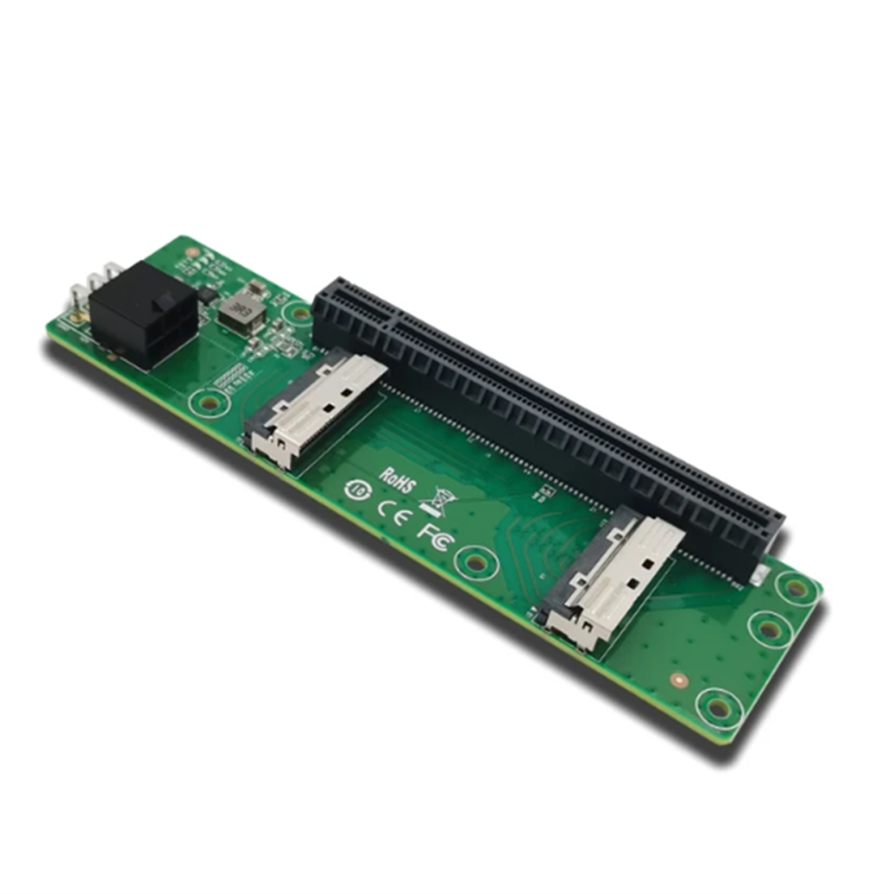 2x MCIO x8 til PCIe 5.0 x16-slot Riser XIC 0516PE