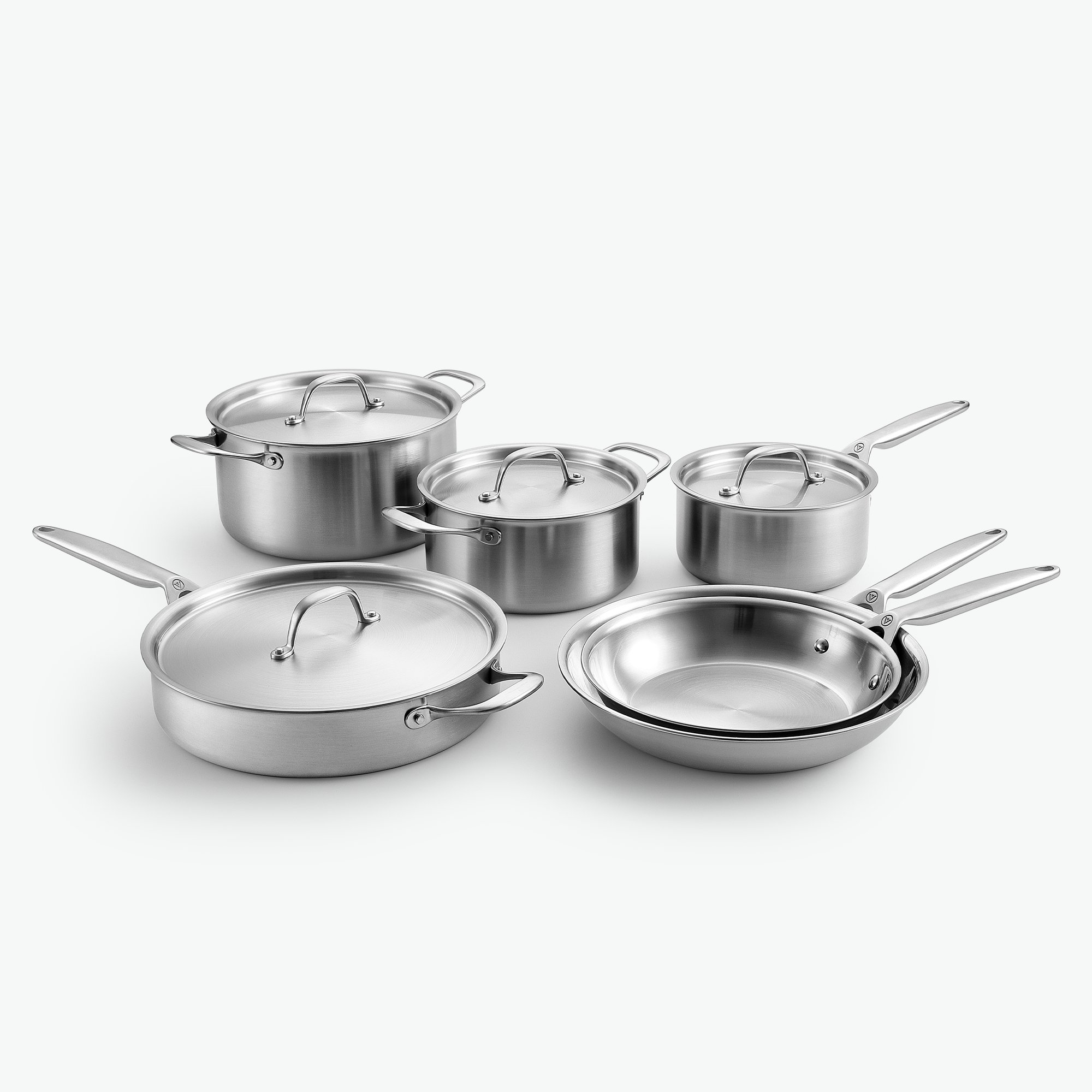 3-Ply stekpanna & gryta set - Rostfritt stål Signature Set - 6 delar / Rostfritt stål