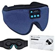 ZUXNZUX Bluetooth sömnmask, 3D sömnmask för kvinnor män, sovmask med hörlurar för resor Siesta Yoga Sidosovare Flygplan sömnmeditation (Rose)