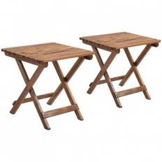 Utomhus Sidobord 2-pack Fällbart 45 x 45 x 45 cm Teak