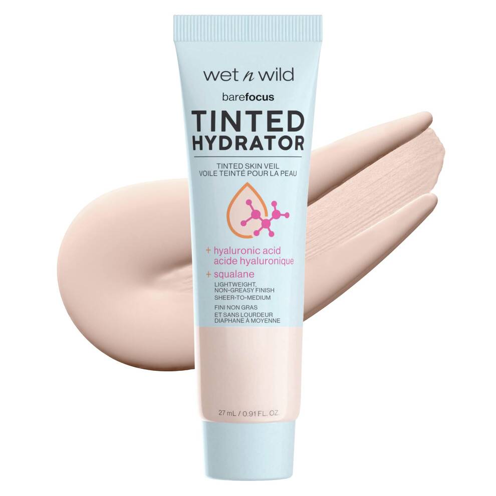 wet n wild Bare Focus Tinted Hydrator Mat Finish Poreceln Oil-Free Moisturizing Makeup | Hyaluronsyre | Ren til medium dkning