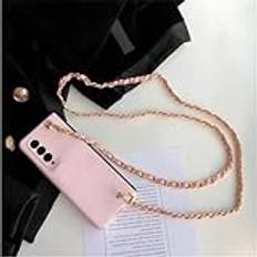 Crossbody Lanyard Halsband Läderfodral för Samsung Galaxy Z Fold6 5 4 5G Z Fold 6 Fold 5 Fold3 Solid Cover,b,For Z Fold 5