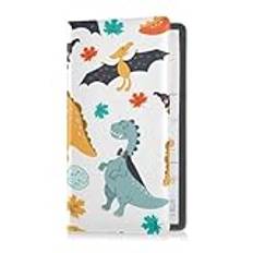 Läder bil registrering och försäkring korthållare män kvinnor bil nödvändigheter för dokument, kort, licens söta dinosaurier tecknad stil halloween häxa, mång, 1 size