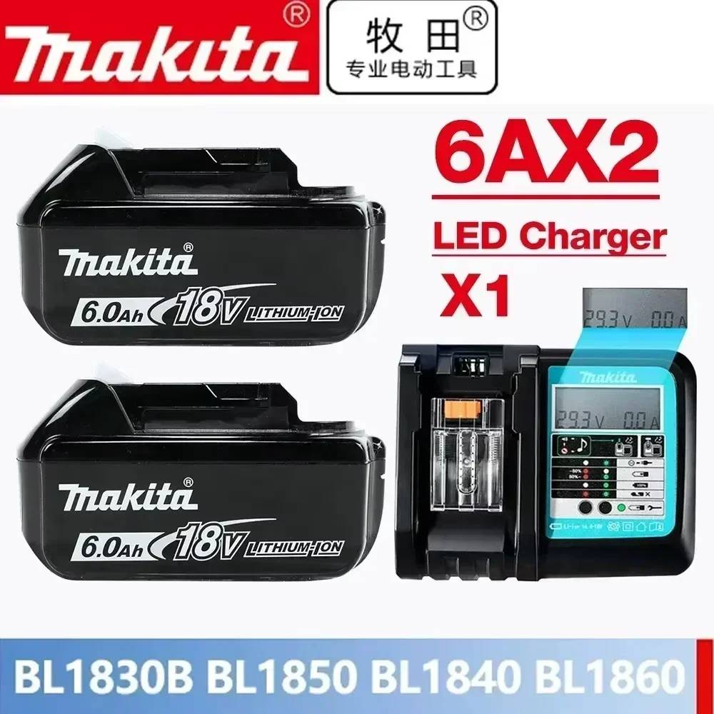 100% Genuine Makita 6000mAh/5000mAh Makita 18V Battery BL1830B BL1850B BL1850 BL1840 BL1860 BL1815 Replacement Lithium Battery