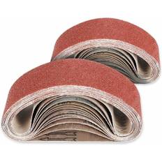 26 stk. slibebånd, 75X533mm stofslibebånd 40/60/80/120/180/240 assorterede kornstørrelser til båndsliber og slibemaskine (aluminiumoxid)