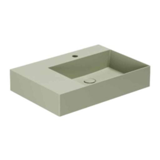 Lavabo Elegance SQ 65 L håndvask, 65x45 cm, venstre, mat grøn