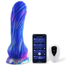 HiSmith WDA025-M Wildolo Silicone Vibrating Monster Dildo with App 24cm Blue-Purple - blå