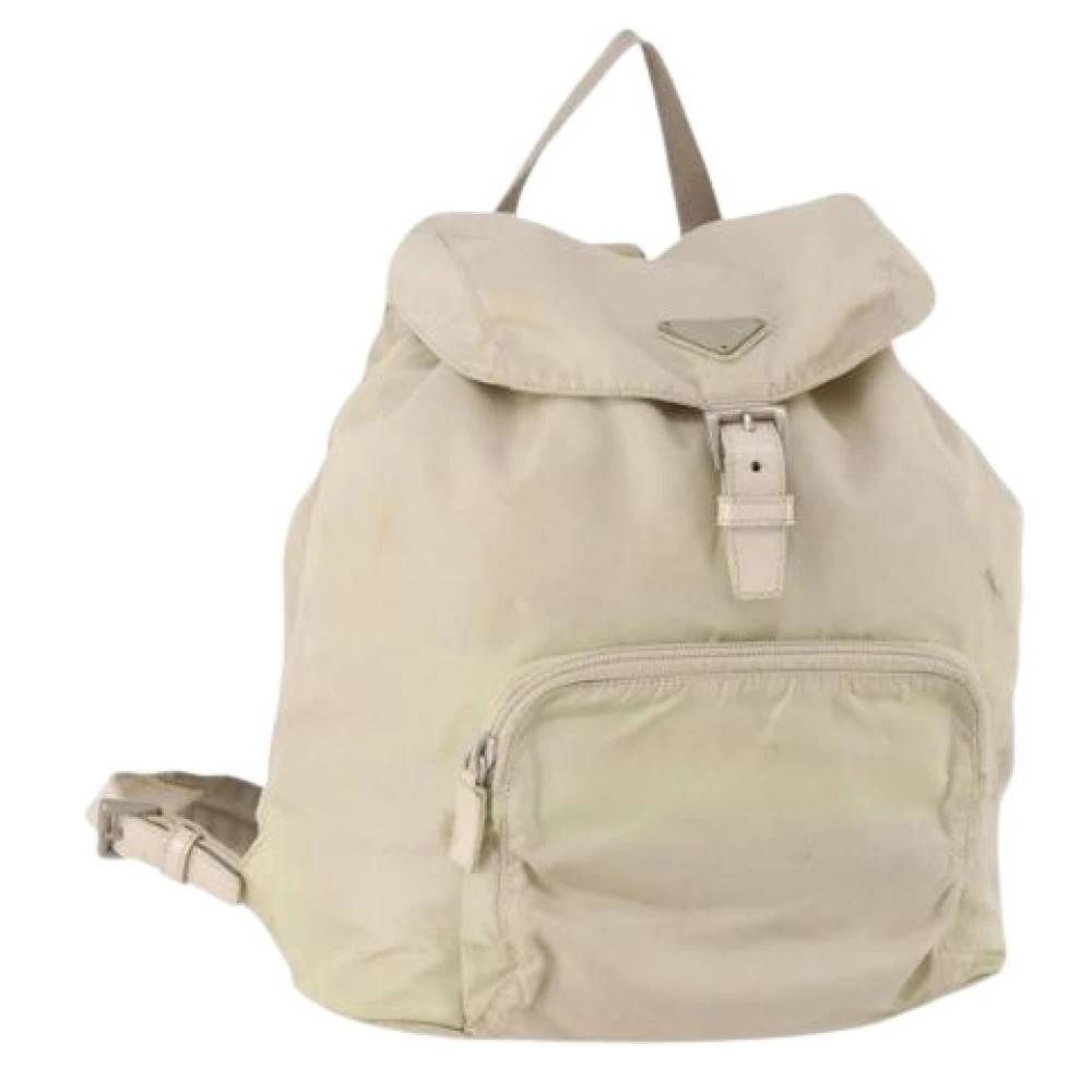 Prada Vintage Pre-owned Vintage Nylon Rygsæk - Vintage - Dame - Hvid - ONE SIZE - Nylon