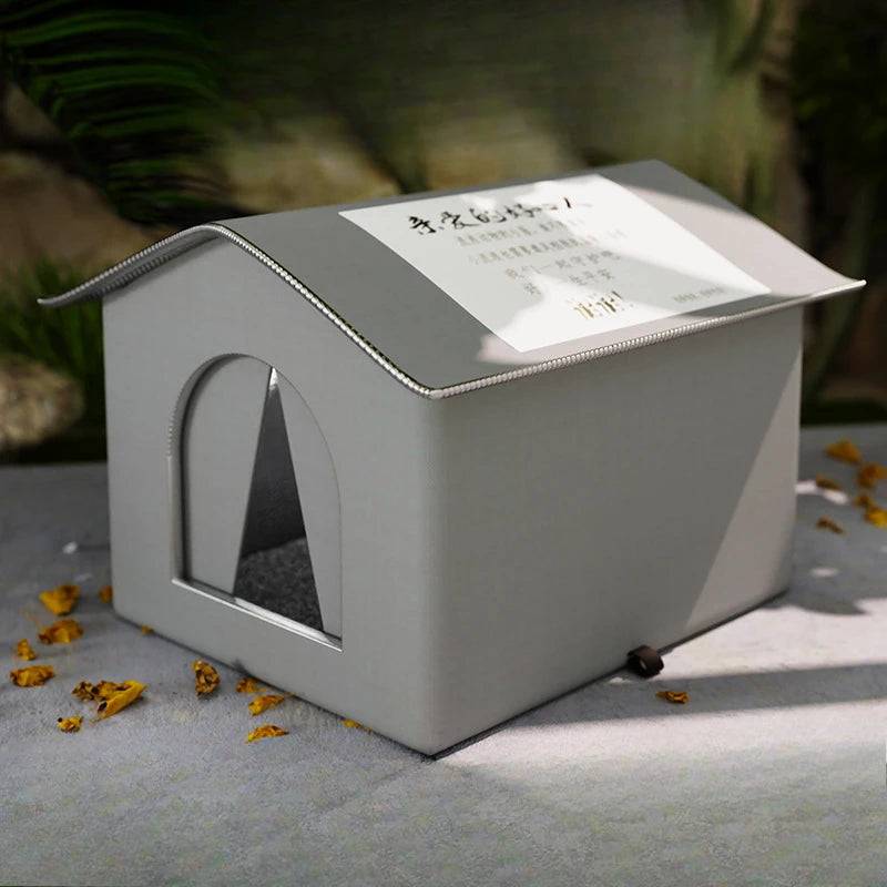Foldable Pet Cave House for Cats & Small Dogs - Basic Grey / 33X33X33cm