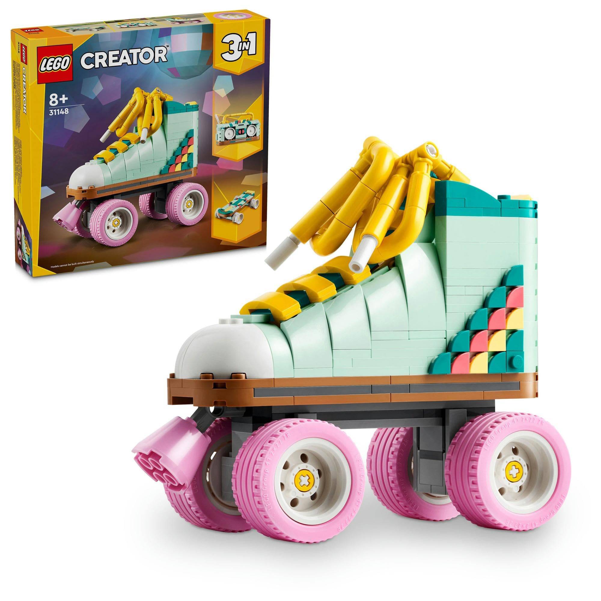LEGO Creator Expert Retro Roller Skate Toy Present Birthday Block Christmas Girls Boys Children 8 Years Old 9 Years Old 10 Years Old Elementary School
