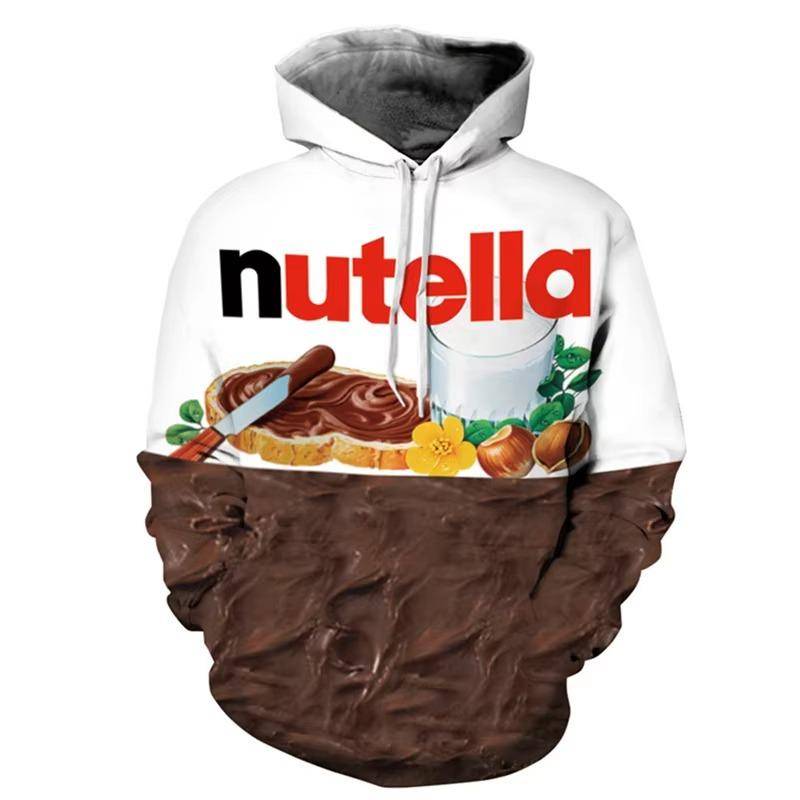 New Fashion Nutella Food 3D Printed Hoodie Hip Hop Casual Style Tops Streetwear Oversized Pullovers Hooded Sweatshirts cm