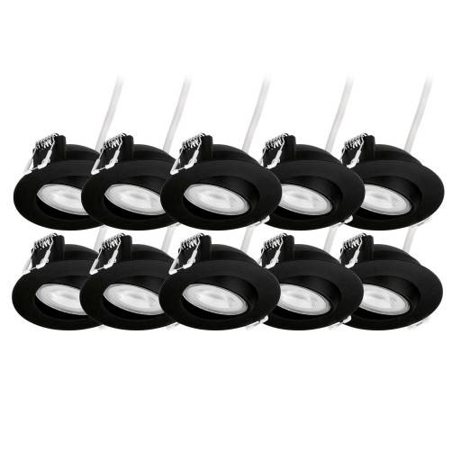 4lite Vinovia indbygningsspots, 10-pak, sort