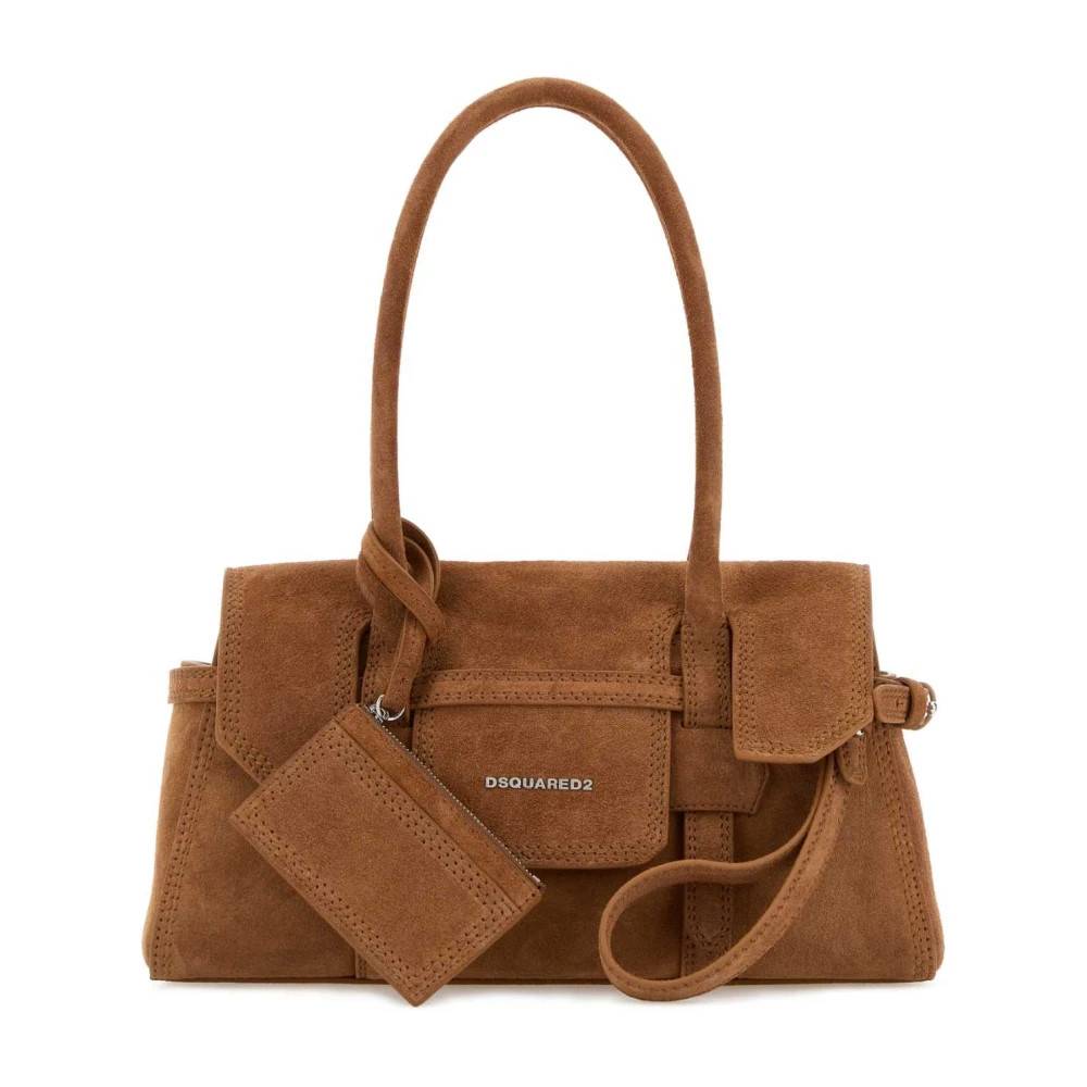 Dsquared2 Suede Skuldertaske - Tasker - Dame - Brun - ONE SIZE - Uld