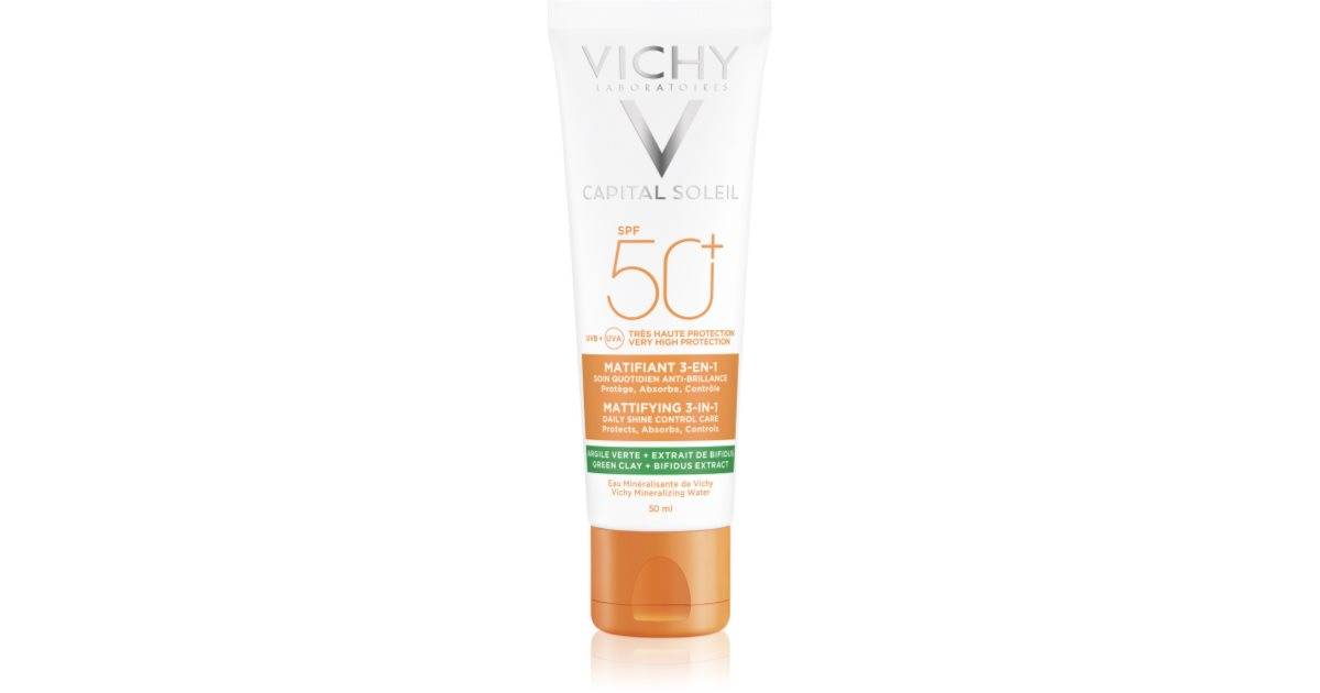 Vichy Capital Soleil Mattifying 3-in-1 crema protettiva opacizzante viso SPF 50+ 50 ml