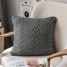 Kuddfodral - Knit Macrame 45 x 45 cm (grå) (Storlek: 45 x 45 cm)