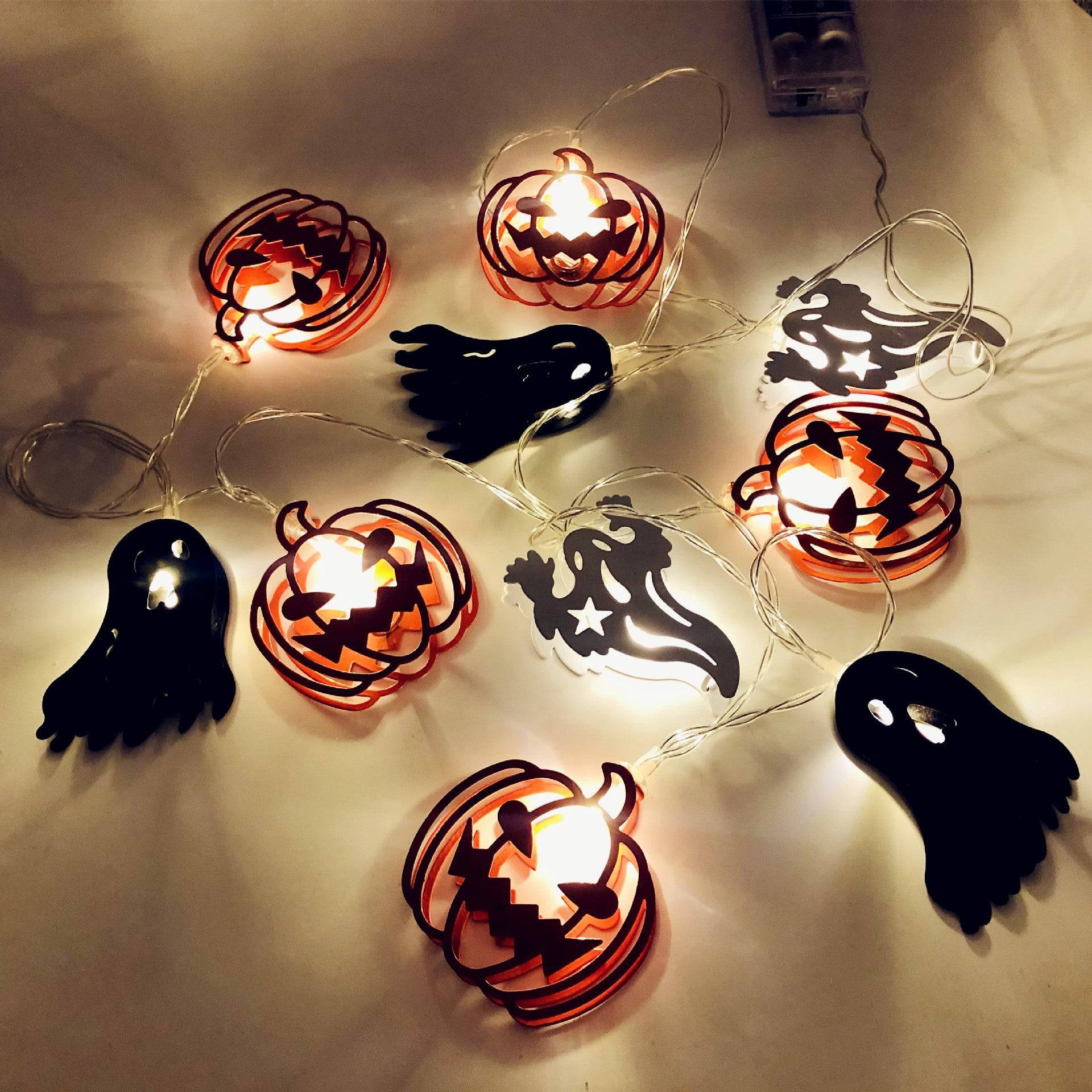 LED Halloween Garden Holiday Decoration Lights - Warm White / Pumpkin and Black and White / 3m 20lights