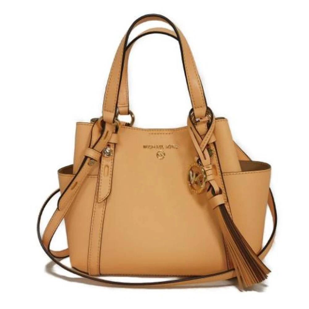 Michael Kors Pre-owned Pre-owned Laeder skuldertasker - Vintage - Dame - Beige - ONE SIZE - Uld
