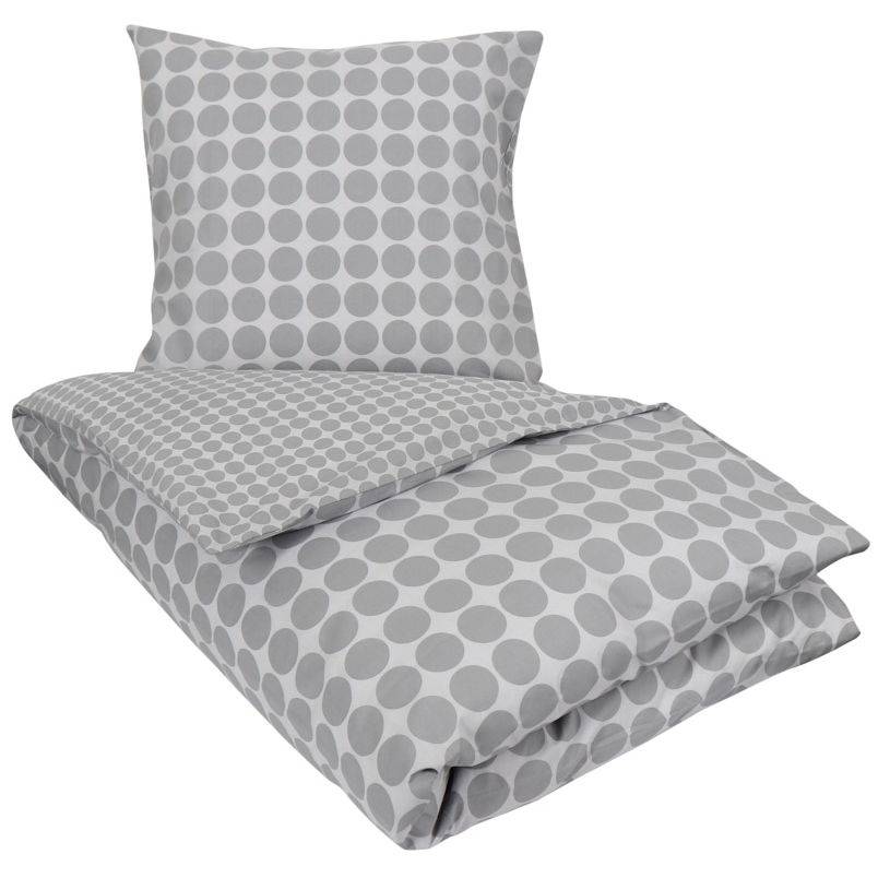 Sengetøj - Circle grey - Prikket sengetøj - 100% Bomuld - Borg Living sengesæt
