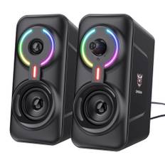 ONIKUMA L6 - Laptop/PC Stereo Højttalersæt - LED lys - Sort