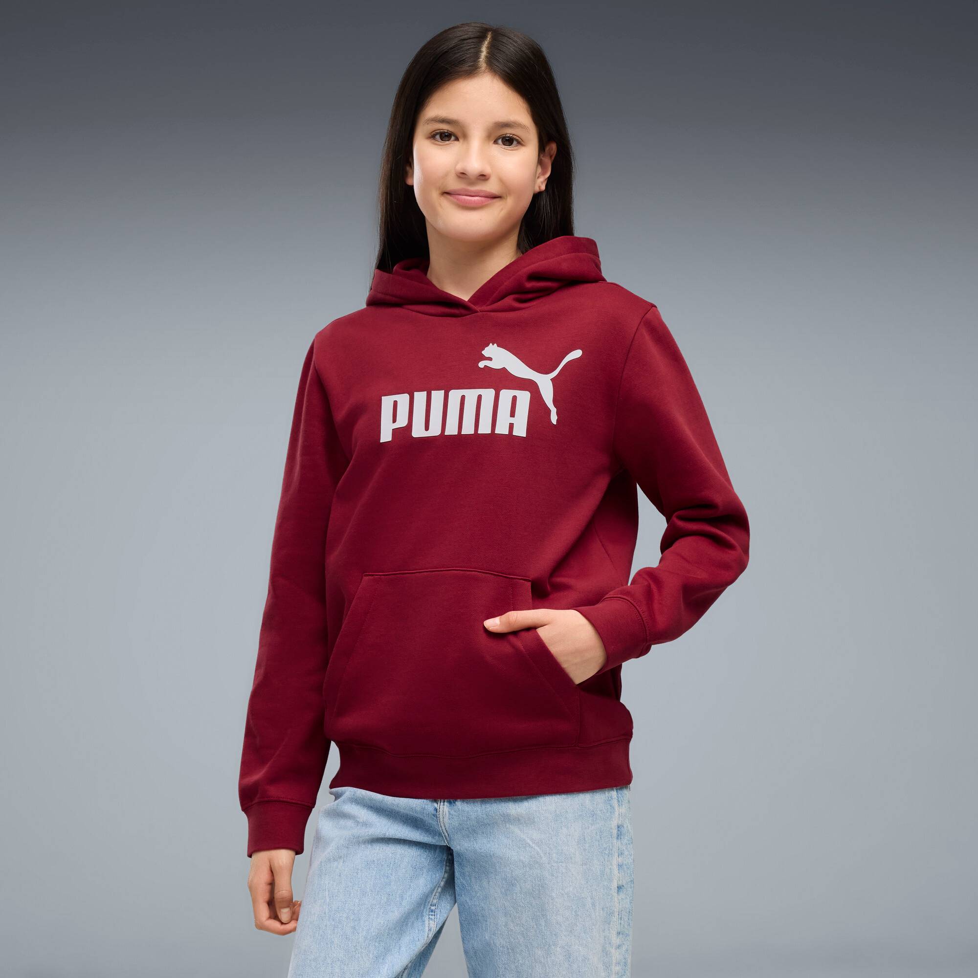 PUMA ESS No. 1 Logo Fleece Hoodie Youth, Clothing, Garnet Glow, 9-10Y