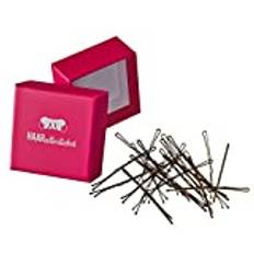 HAAROR FLER GRIP hårklämmor Bobby Pins Anti Rutsch (24 stycken | brun | 6 cm) HÅLLBAR genom speciell målning inklusive låda för förvaring Boxfärg: rosa