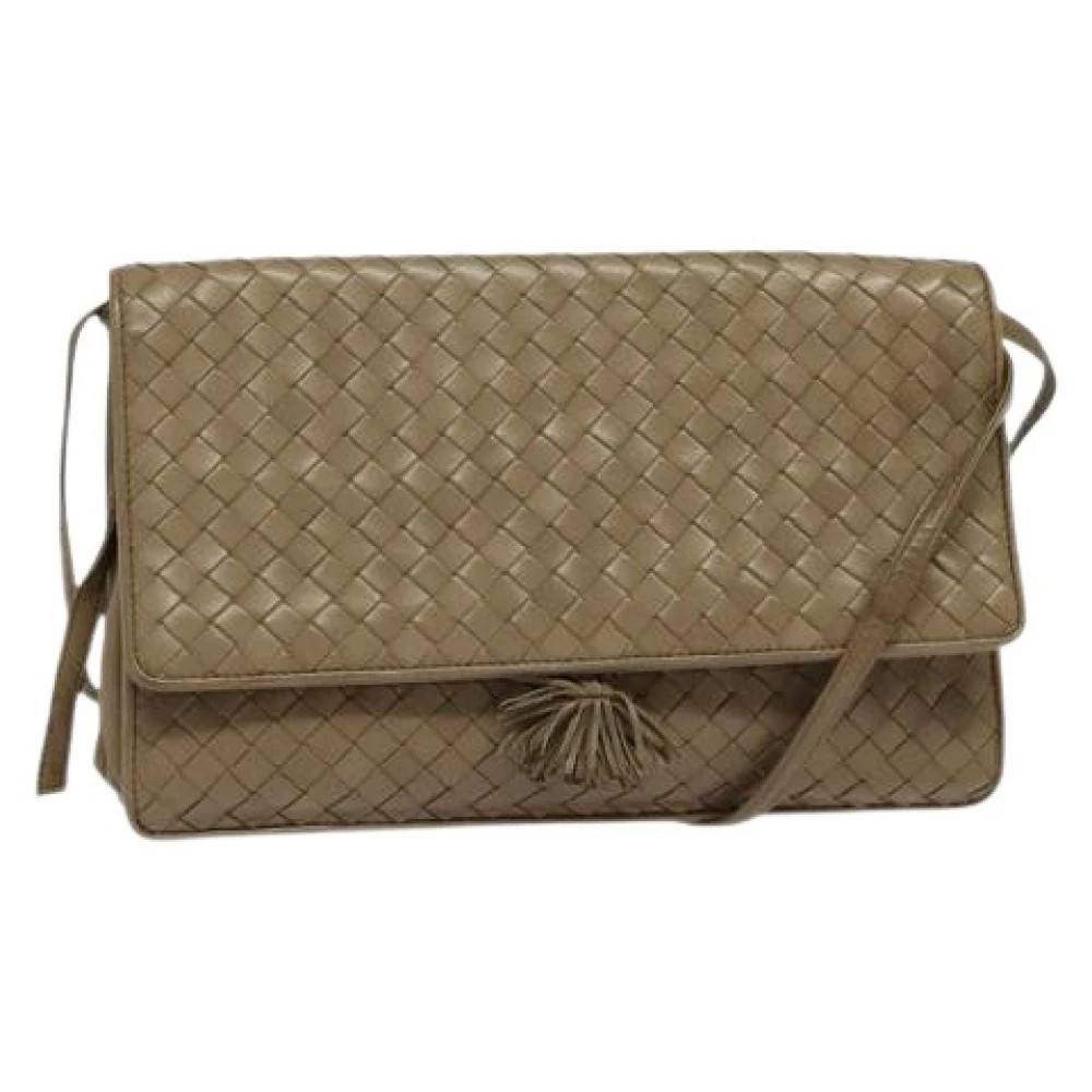 Bottega Veneta Vintage Pre-owned Laeder skuldertasker - Vintage - Dame - Beige - ONE SIZE - Uld
