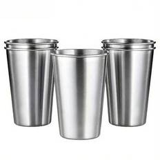 1/4 st rostfri kopp ölkopp kaffekopp Handy vattenkopp enkellager kall drickskopp metall tekopp, 8/12/16,9 oz - Multifärgad (Multi-size)