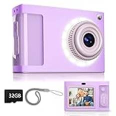 Digitalkamera, ARNSSIEN 1080P vloggkamera, 2,4 tums skärm 16 LED fyllning videokamera, mini vintagekamera 4K present till barn, kvinnor, mamma, par och äldre