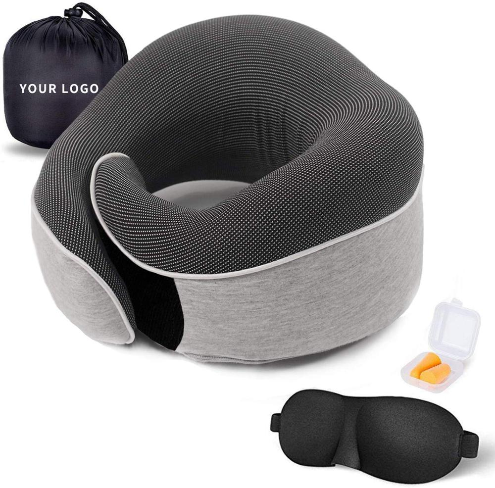 Saien Patent Memory Foam Pillows For Neck Pain Ergonomic Office Nap Rest Travel Fold able U Shaped Neck Support Travel Pillows