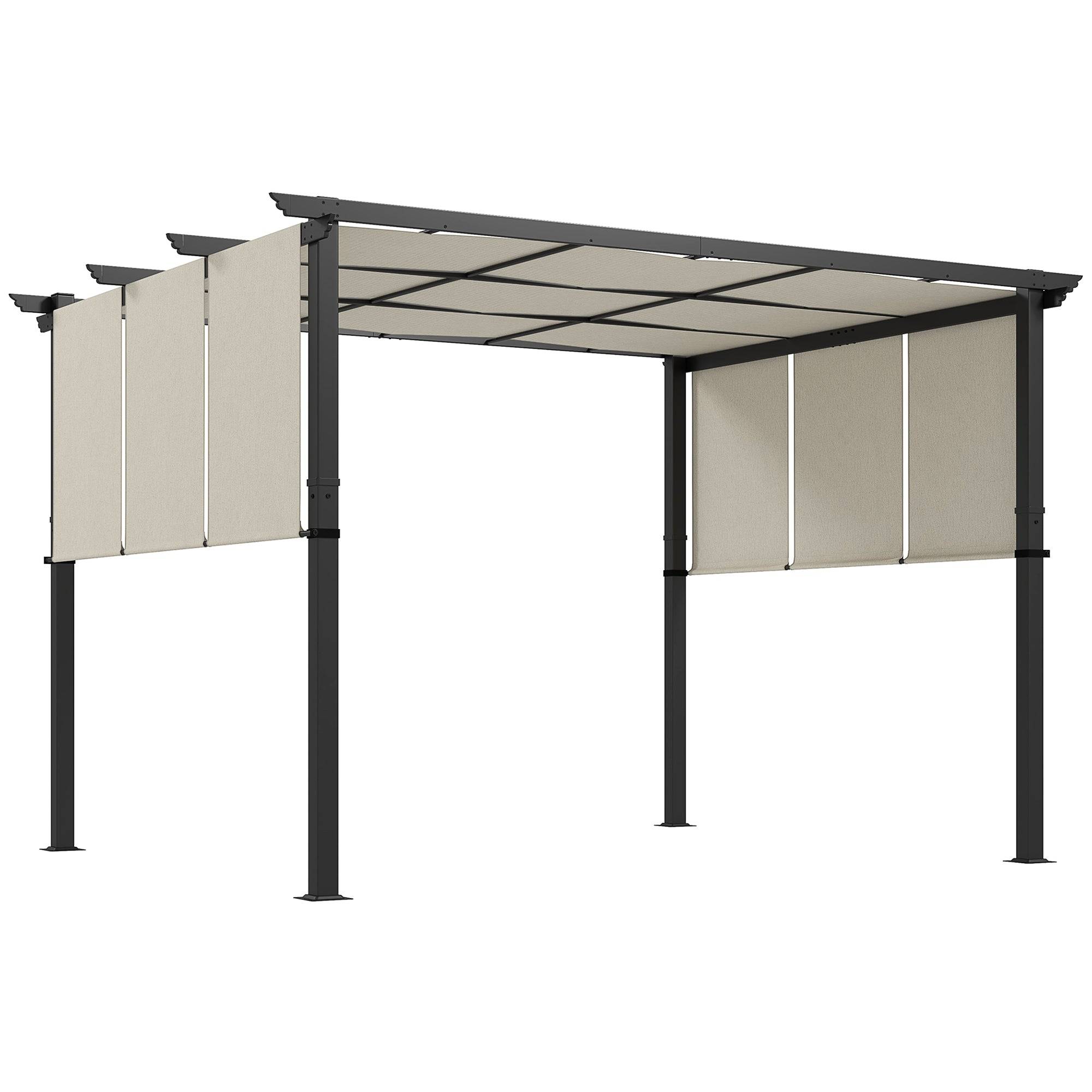 Markise/solsejl. Pergola, vejrbestandig, inklusive monteringsbeslag, 3 x 3,5 m, beige
