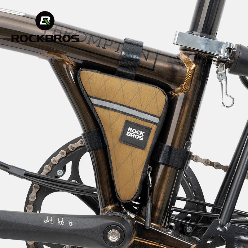 Rockbros Cykelväska Ultralätt Framrör Ram Triangelväska För Brompton Cykel 0.25/0.3L Miniväska Bärbar Vikbar Cykelväska