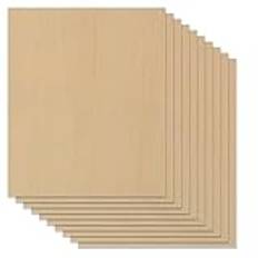 Uadme 3 mm plywood, 10 st plywoodblad, 3 mm tjock lindplywood för gravering (29,7 x 42 x 0,3 cm)