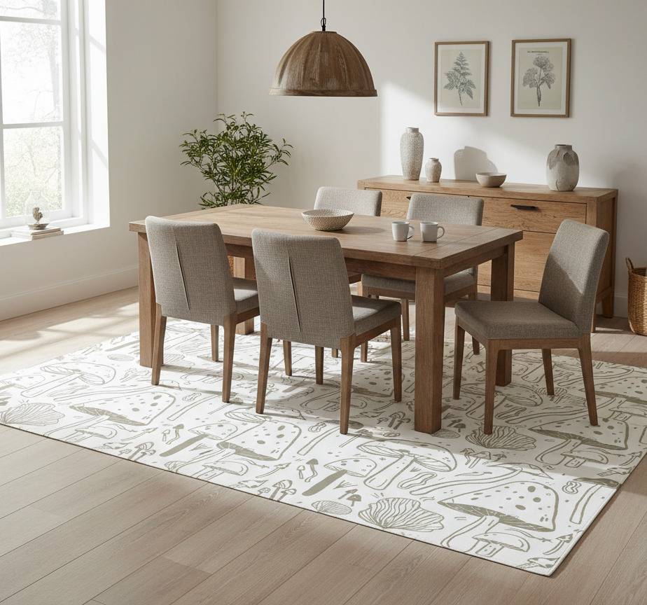 Vinylmatta matsal beige svampmönster