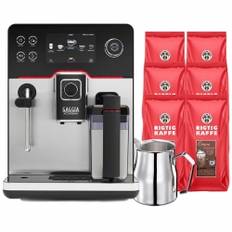 Gaggia Accademia Stål Espressomaskine Inkl. Proff Mælkekande 0,5L & 6kg Rigtig Kaffe Crema Intenso