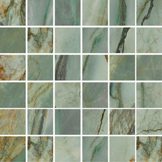 Mosaik Rainforest Green Polerad 5x5