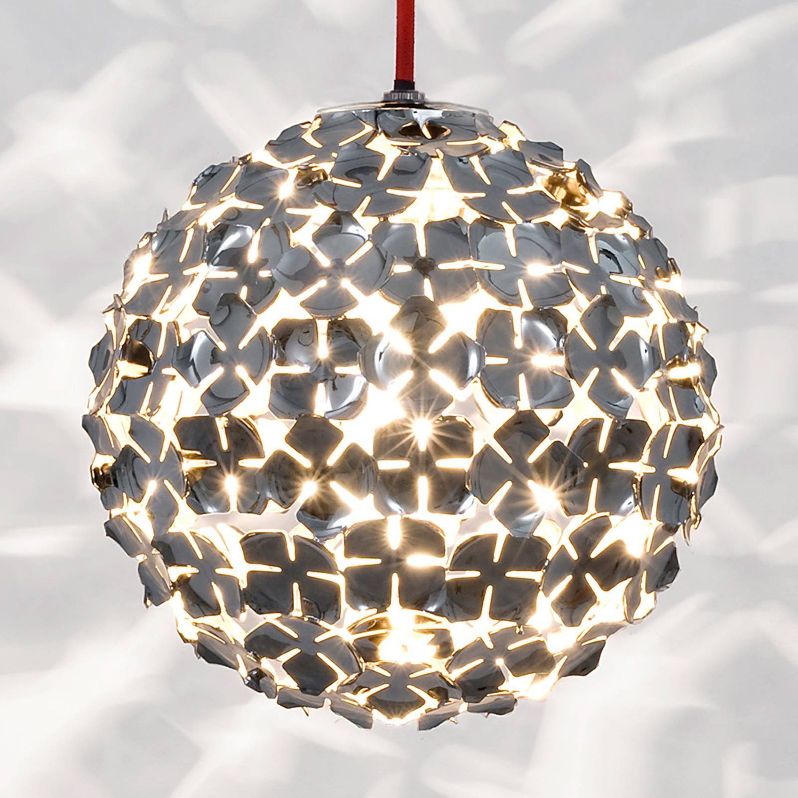 Terzani Designer hængelampe ORTENZIA, dæmpbar, Aluminium/grå/zink, Stue/spisestue, Metal, Design, kuglelampe
